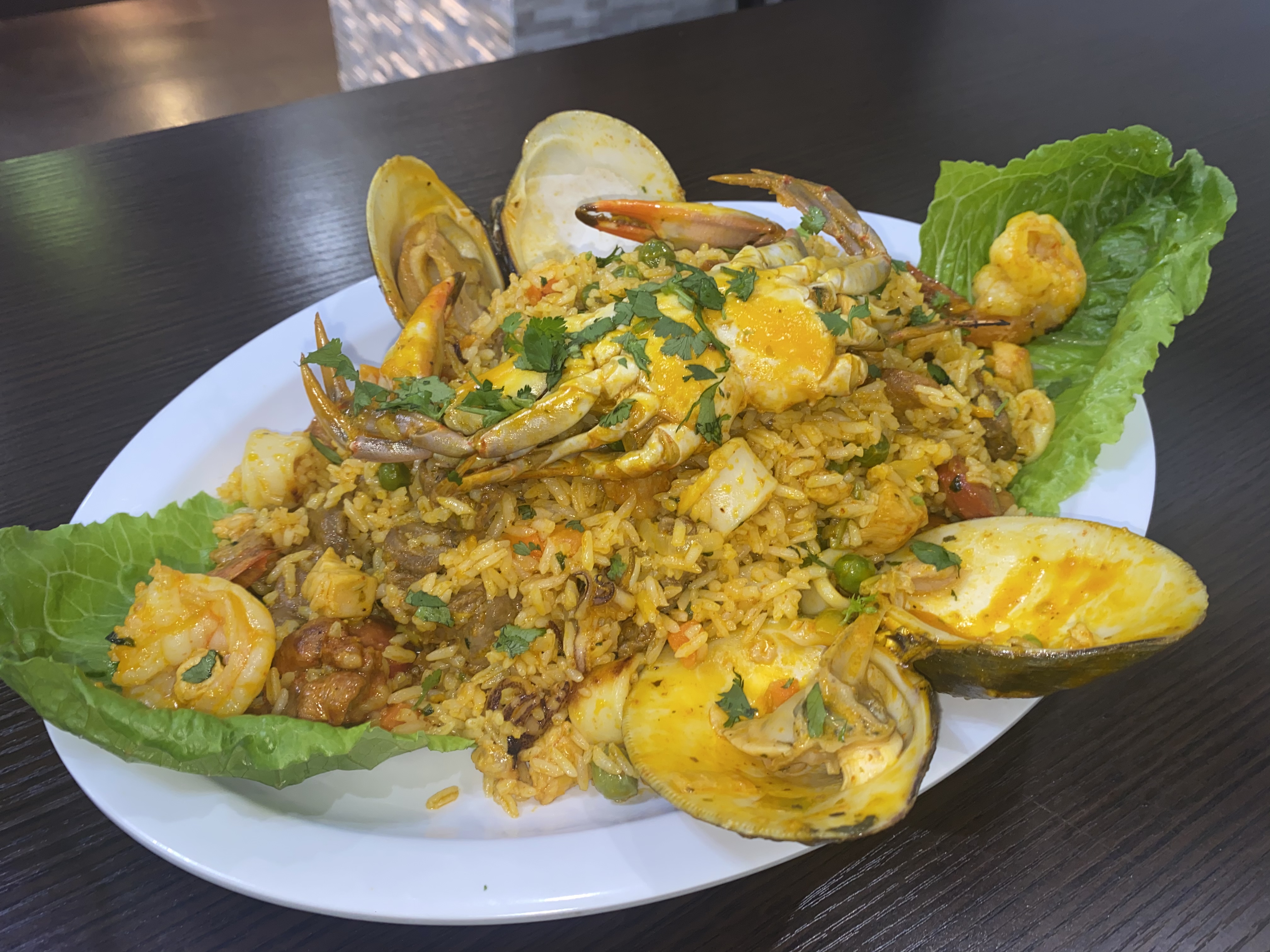 Order Paella mixta food online from Sabores Latinos Restaurant & Bakery Corp. store, Richmond Hill on bringmethat.com