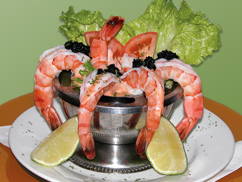 Order 4. Coctel de Langostinos con Caviar food online from Cositas Ricas Corp store, Queens on bringmethat.com