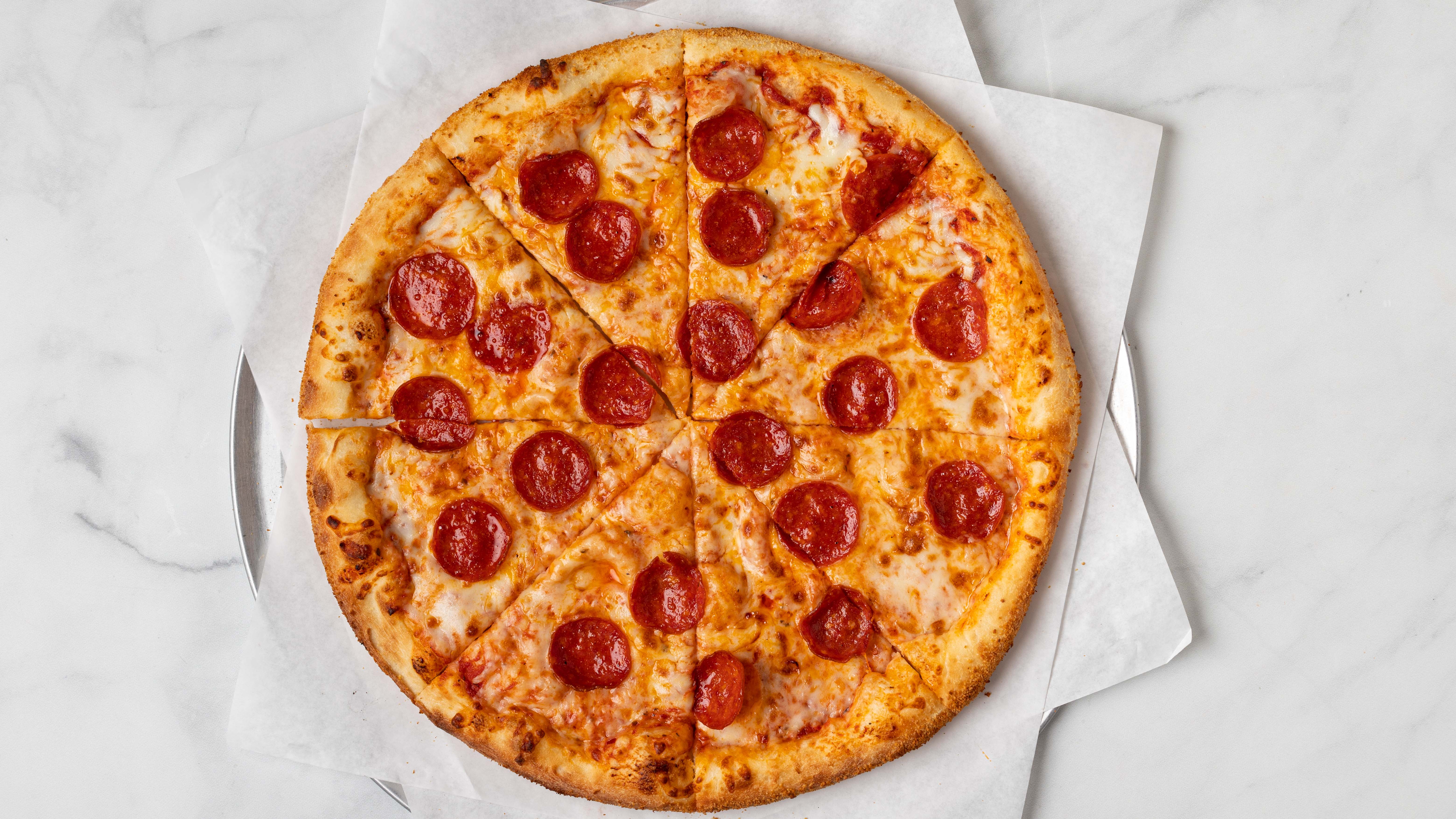 Order 1 Topping Pizza food online from World Cup Cafe store, Los Angeles on bringmethat.com