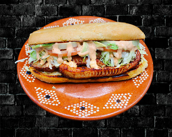 Order Fish Torta food online from Rivas Mexican Grill#4 store, Henderson on bringmethat.com