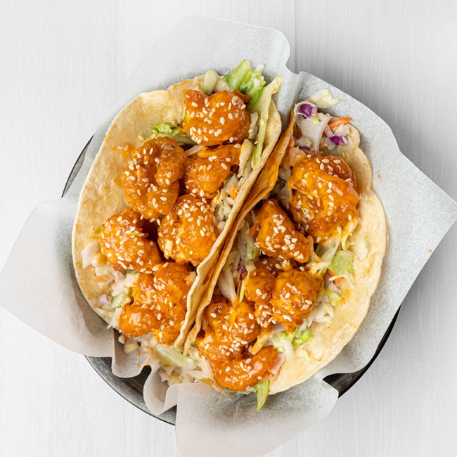 Order Firecracker Shrimp Taco food online from Hurricane Grill & Wings store, Syosset on bringmethat.com