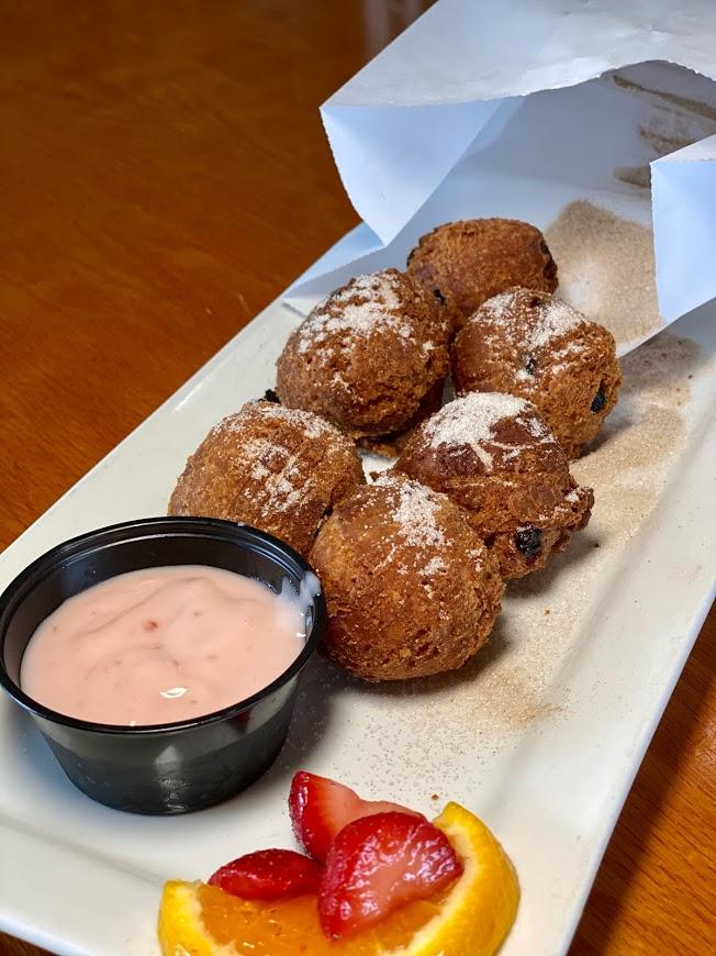 Order Blueberry Fritters (6) food online from Berry Fresh Cafe store, Jupiter on bringmethat.com