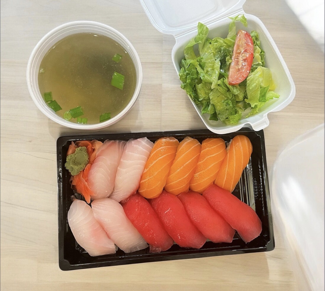 Menu 3 - Free comes with Miso Soup & Homemade salad cabbage from Sushi Factory
