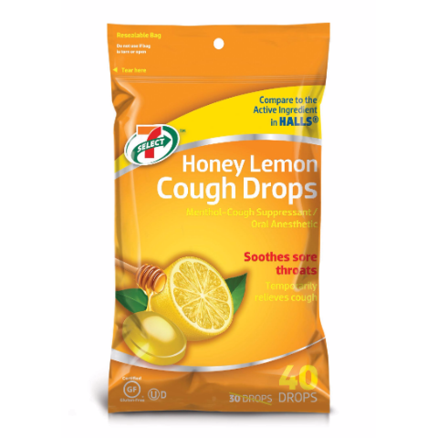 Order 7-Select Honey Lemon Cough Drops 40 Count food online from 7-Eleven store, Natick on bringmethat.com