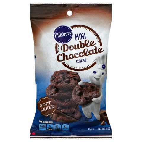 Order Pillsbury Soft Baked Cookies Mini Double Chocolate Chip 3oz food online from 7-Eleven store, Bellflower on bringmethat.com