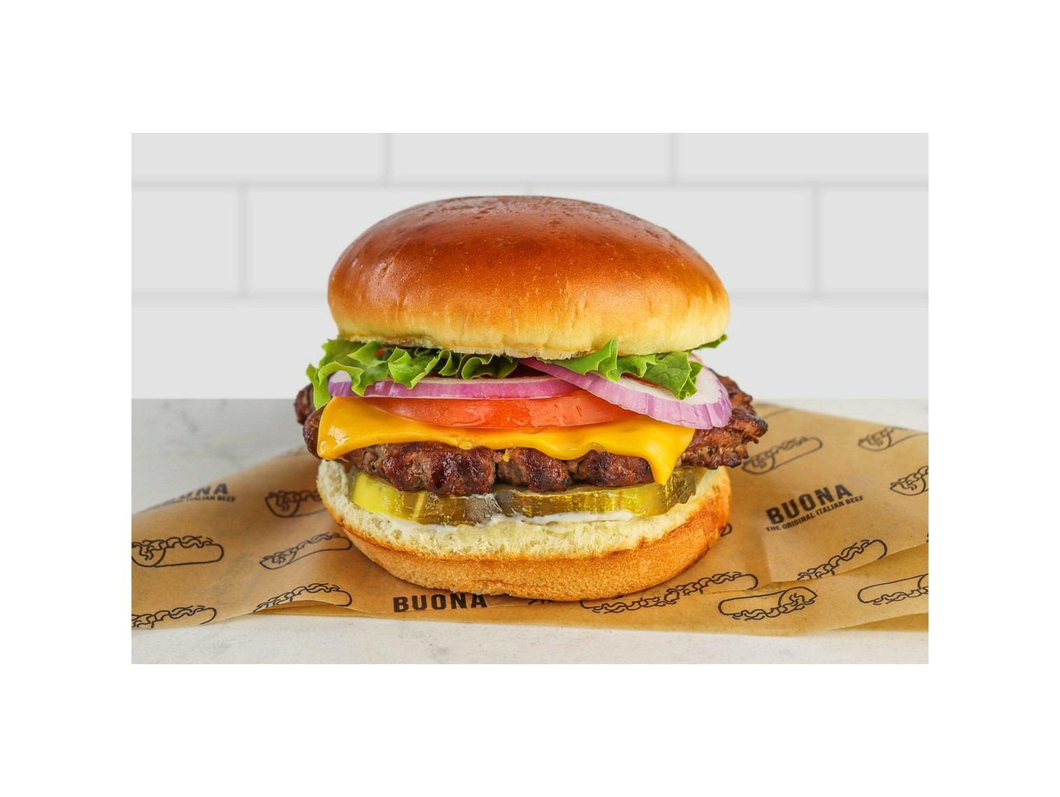 Order Cheeseburger food online from Buona Beef store, Bolingbrook on bringmethat.com
