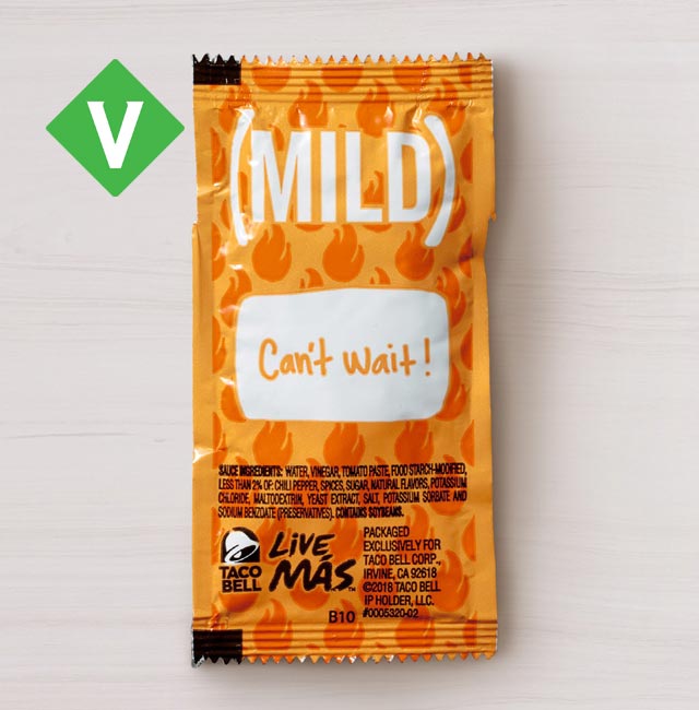 Order Mild Sauce Packet food online from Taco Bell store, Cibolo on bringmethat.com