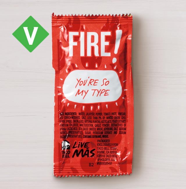 Order Fire Sauce Packet food online from Taco Bell store, Proctorville on bringmethat.com