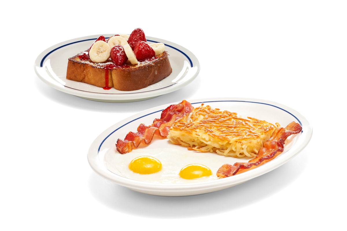 Order NEW! Thick ‘N Fluffy French Toast Combo food online from Ihop store, Grand Rapids on bringmethat.com