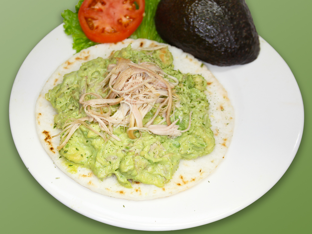 Order 63. Arepa con Pollo Desmechado food online from Cositas Ricas Corp store, Queens on bringmethat.com