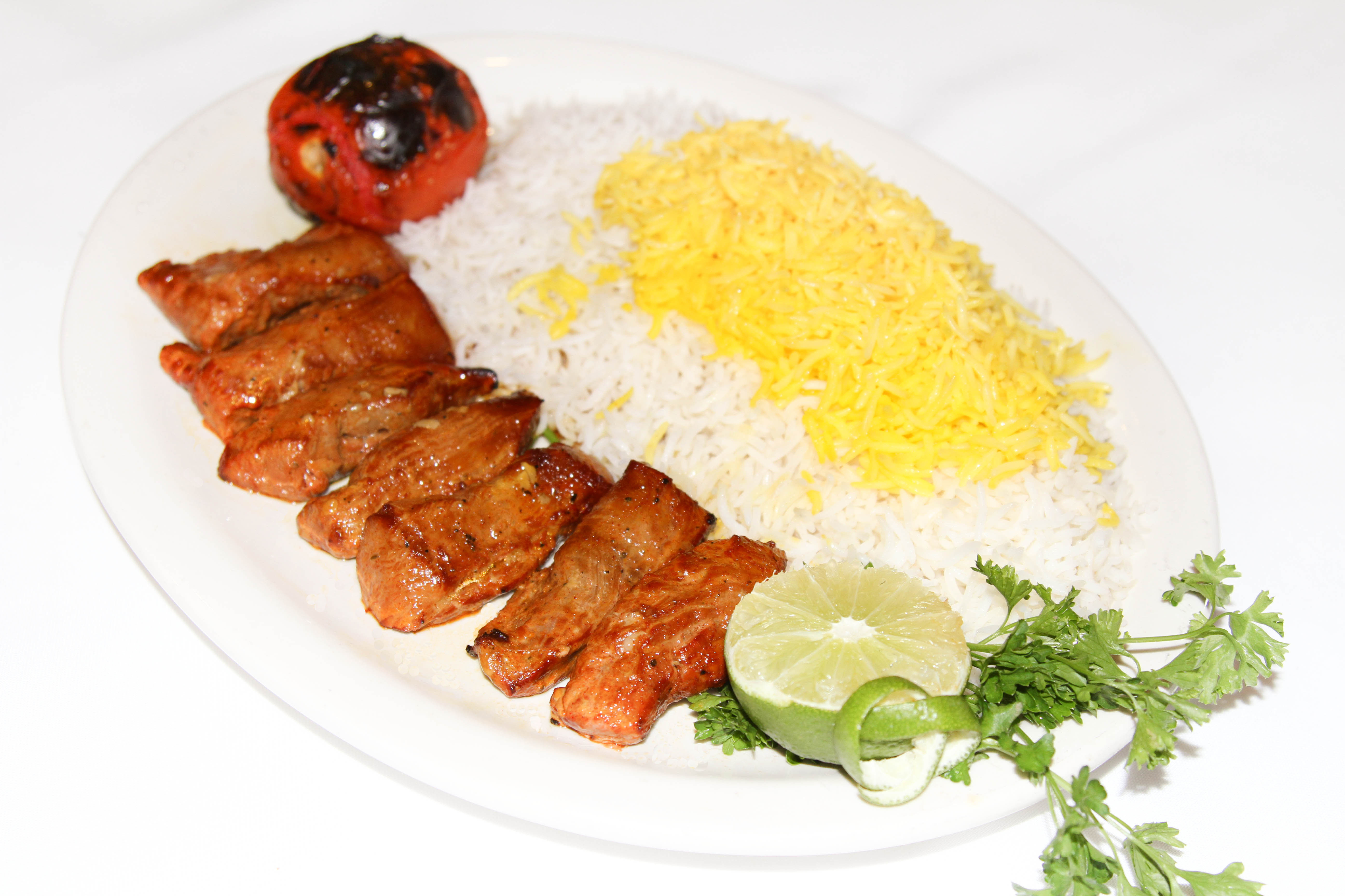 Order Lamb Shish Kabob food online from Shaherzad Restaurant store, Los Angeles on bringmethat.com