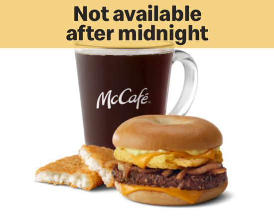 Order Steak Egg Cheese Bagel Meal food online from Mcdonald store, Virginia Beach on bringmethat.com