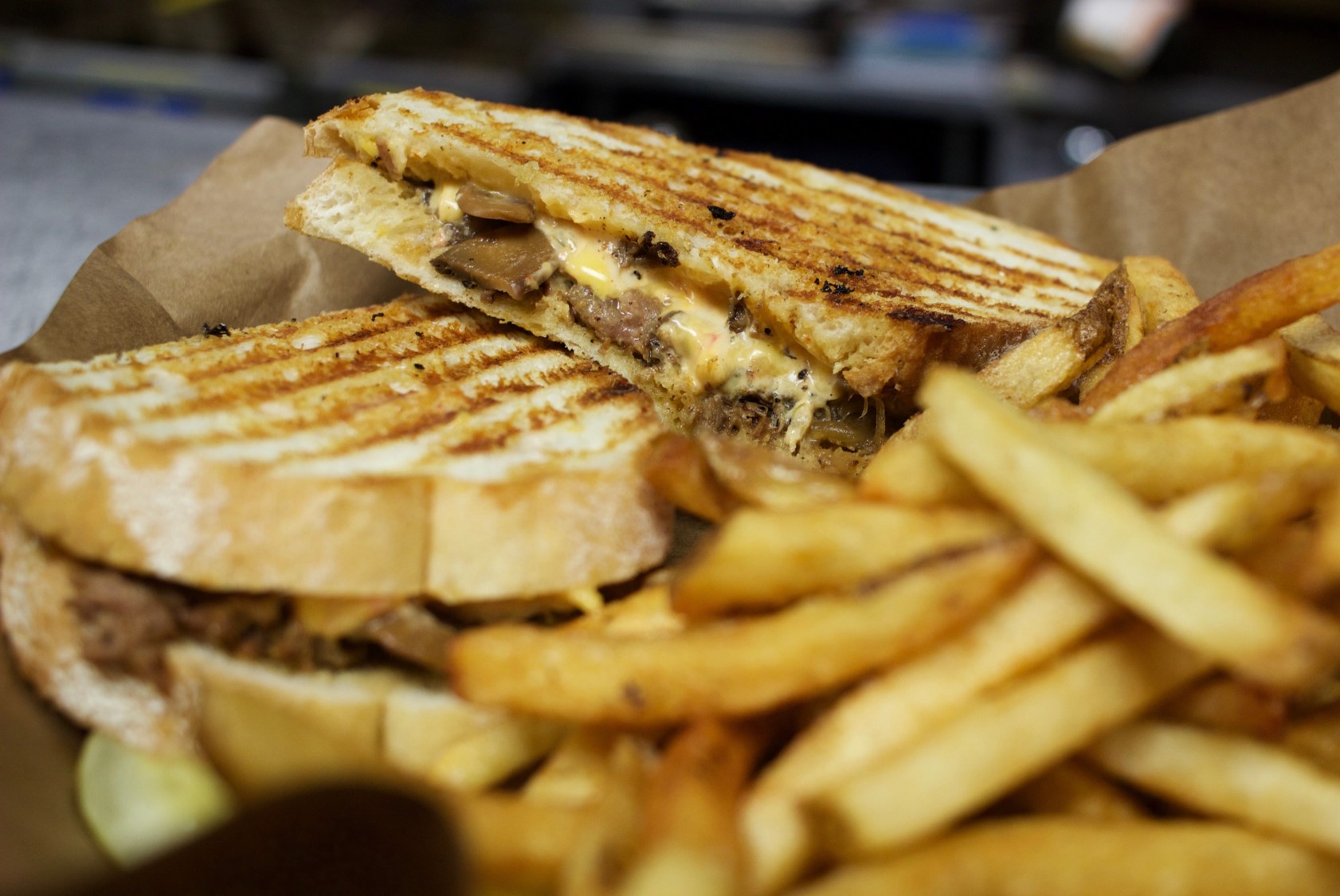 Order Brisket Grilled Cheese Sandwich food online from Pub By Novo store, Bowling Green on bringmethat.com