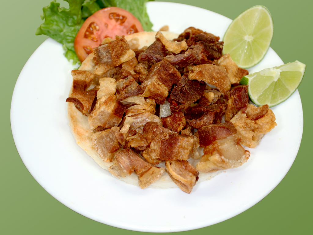 Order 46.  Arepa con Chicharron food online from Cositas Ricas Corp store, Queens on bringmethat.com