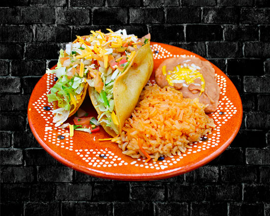 Order 9. Hard Tacos Combo food online from Rivas Mexican Grill#4 store, Henderson on bringmethat.com