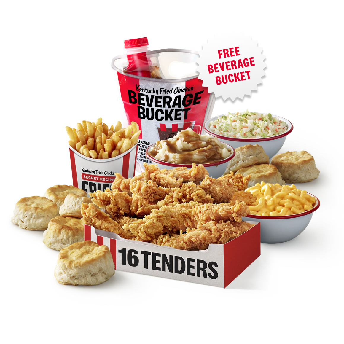 Order 16pc Tenders Meal with FREE Beverage Bucket food online from Kfc store, Wauseon on bringmethat.com