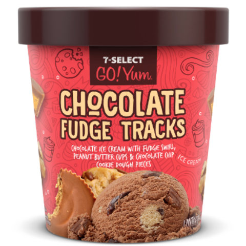 Order 7-Select GoYum Fudge Tracks Pint food online from 7-Eleven store, Aurora on bringmethat.com